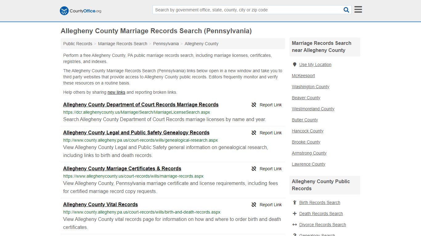 Allegheny County Marriage Records Search (Pennsylvania)
